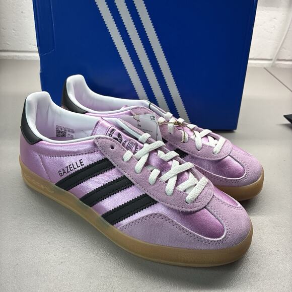 adidas Shoes - Adidas Gazelle Indoor Women's Size 6.5 Bliss Lilac Pink Black Shoes JS1406 NEW